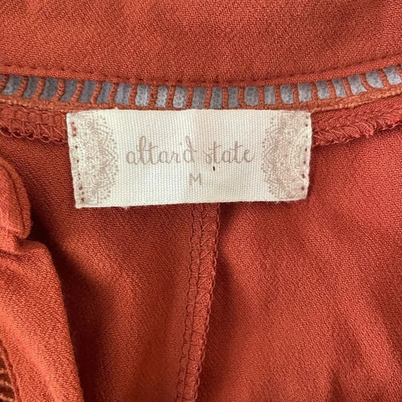 Altar'd State Ruffles hem orange tunic blouse M - Picture 3 of 4